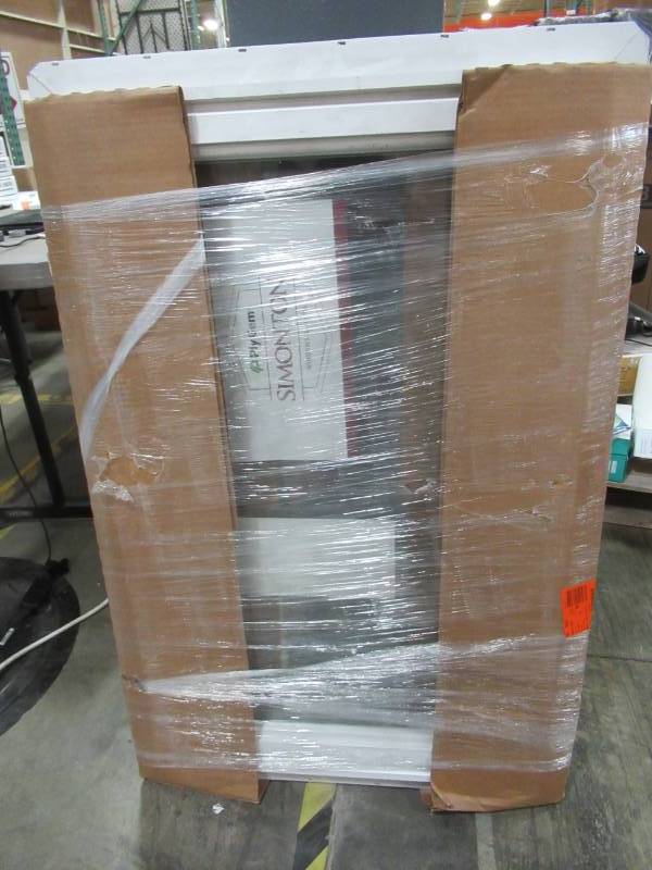 lot 375 image: SIMONTON WINDOWS, 5500 Reflections, 37 34 X 23 12 X 3 Wall. Double Glass, Vinyl Picture Window, White. No Screen, 5HPCWIWH - New Never Installed