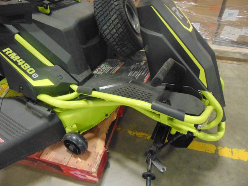lot 113 image: Ryobi 38 in. Battery Electric Riding Lawn Mower RY48110