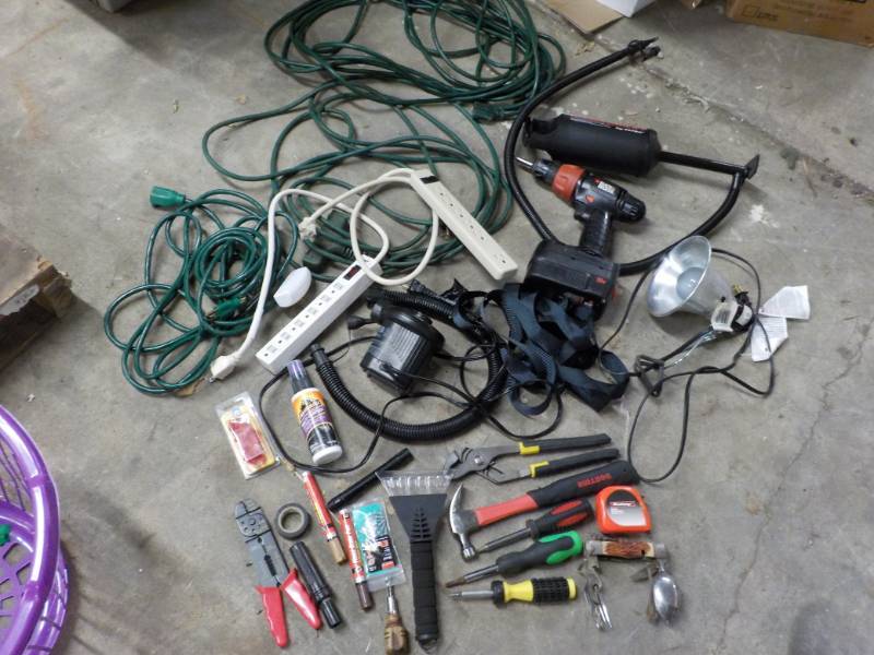 lot 3 image: Extension Cords, Pumps, Tools and M...