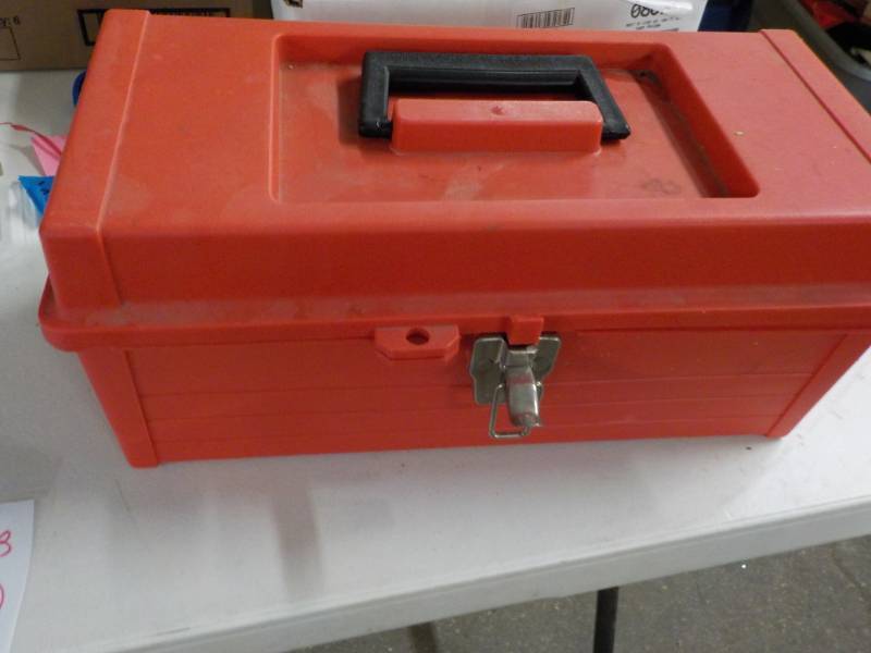 lot 98 image: Plastic tool Box with contents...