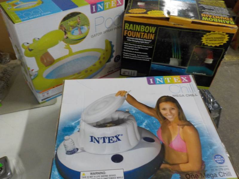 lot 166 image: Intex Pool and Mega Chill and Rainb...