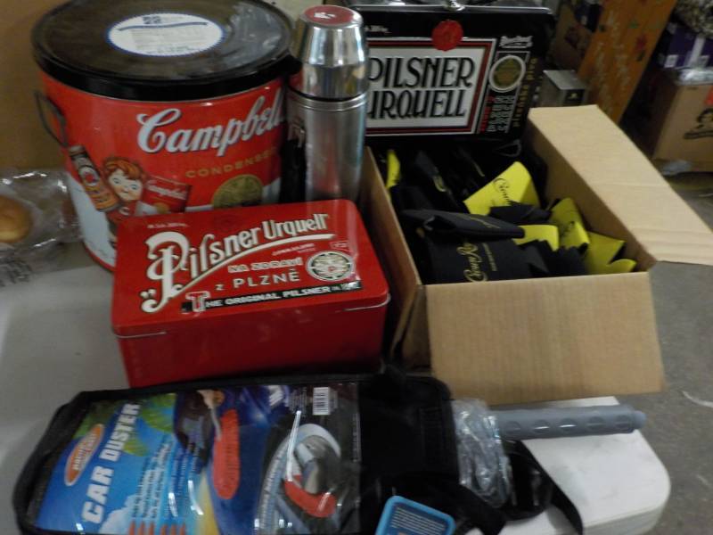 lot 178 image: Tins, Coolers, Thermos and Car Dust...