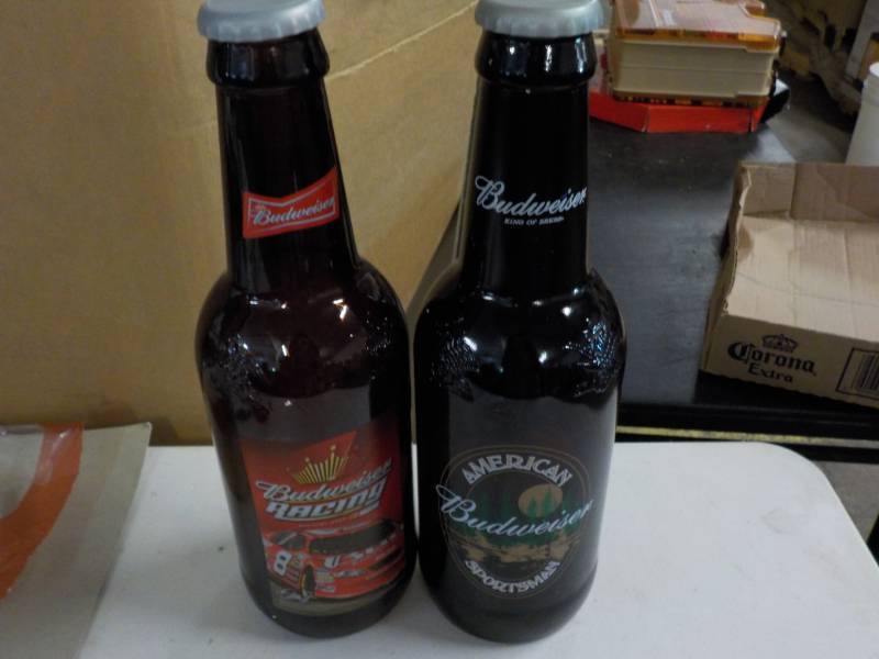 lot 188 image: 2 Budweiser Bottle Dcor 15 tall...