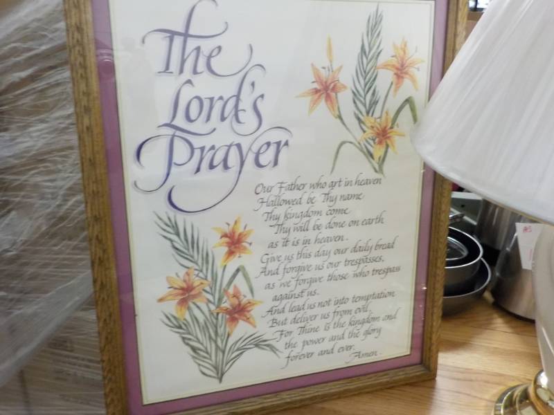 lot 201 image: The Lords Prayer and Lamp...