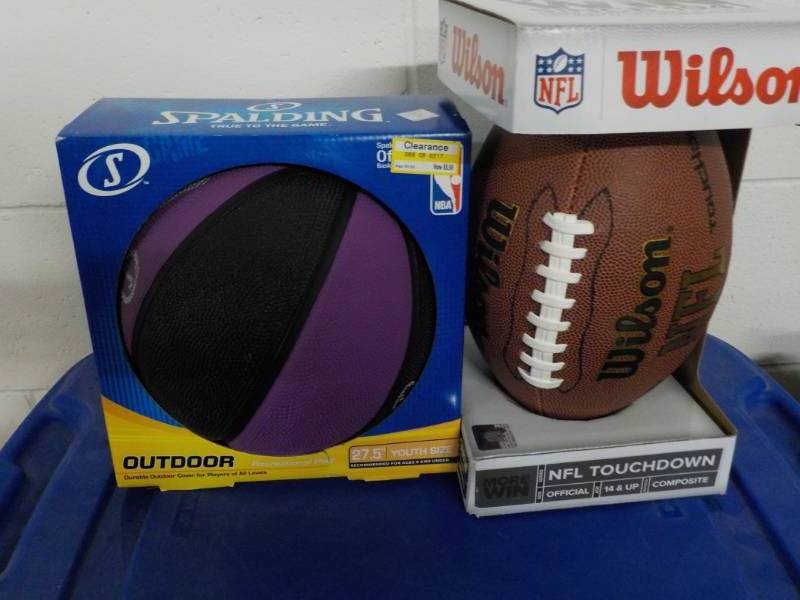lot 204 image: Wilson Football and Spalding Basket...