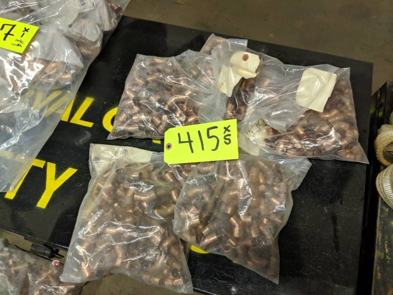 lot 415 image: 12in. 45 Brass Pipe Fittings