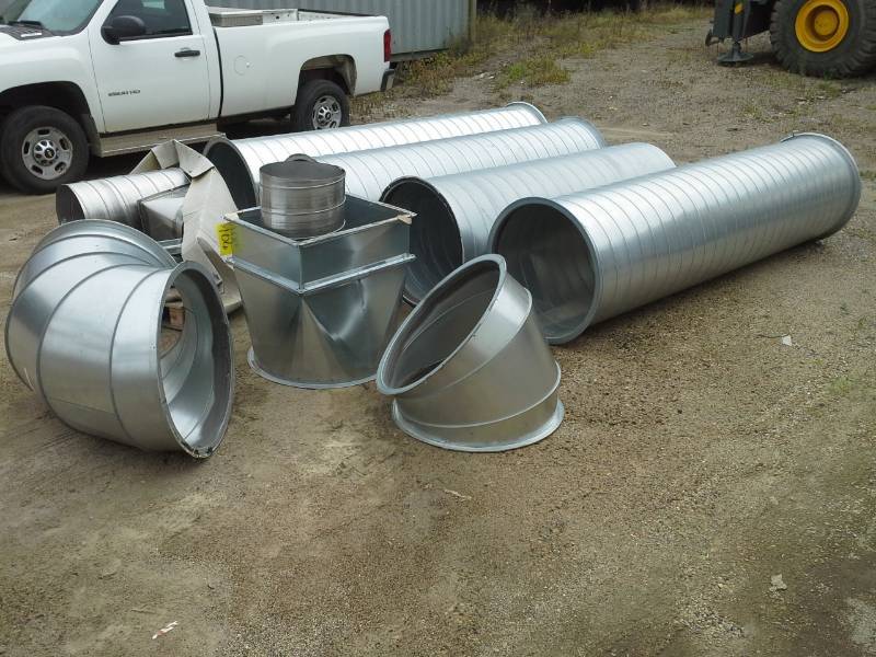 lot 106 image: Commercial Aluminum Ducting - Straight Pipe, Elbow Joints, Entrance Vent