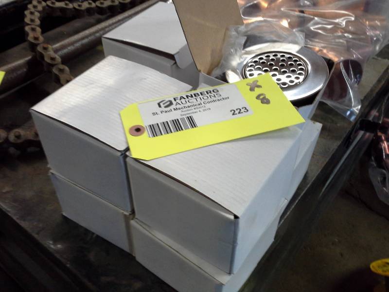 lot 223 image: Lot of (8) Stainless Steel Drain Fittings