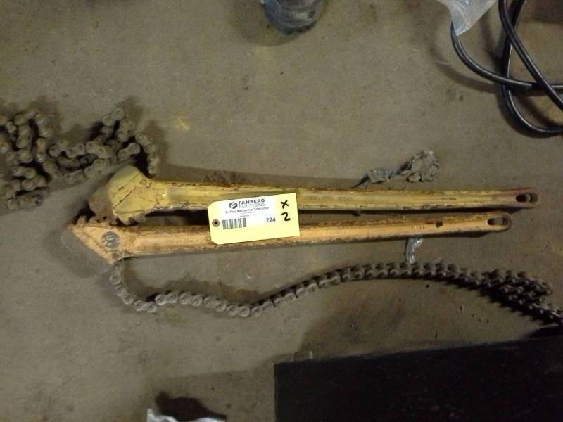 lot 224 image: Lot of (2) 4-12in. Pipe Commercial Tie-Downs with Chains