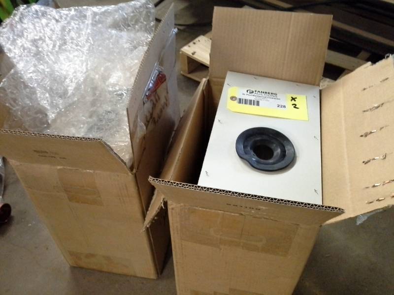 lot 228 image: Lot of (2) Wood Box with Nylon Grommet Hole