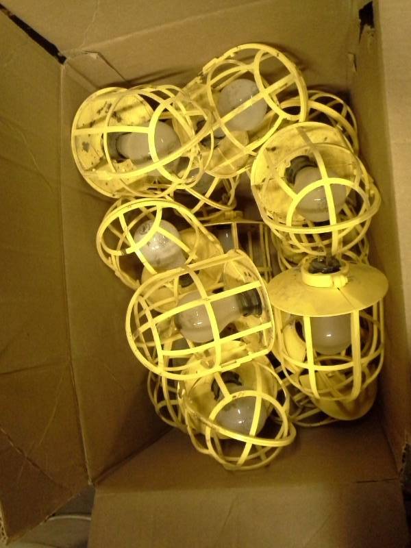 lot 299 image: Cage Light Fixtures with Incandescent Bulbs