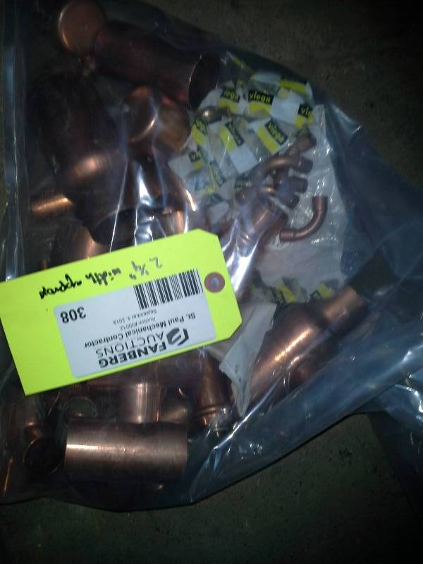 lot 308 image: 2-14in. Brass Pipe Fittings
