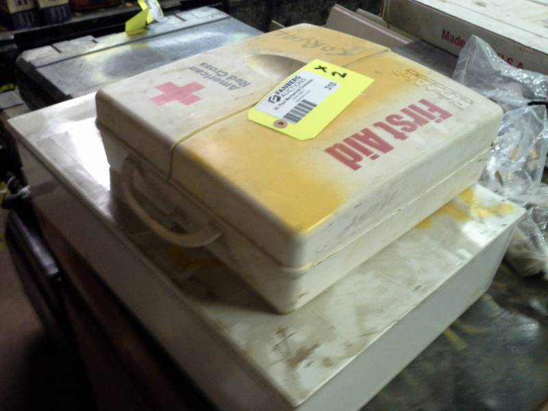 lot 310 image: Lot of (2) First-Aid Wall Mount Metal Cabinets