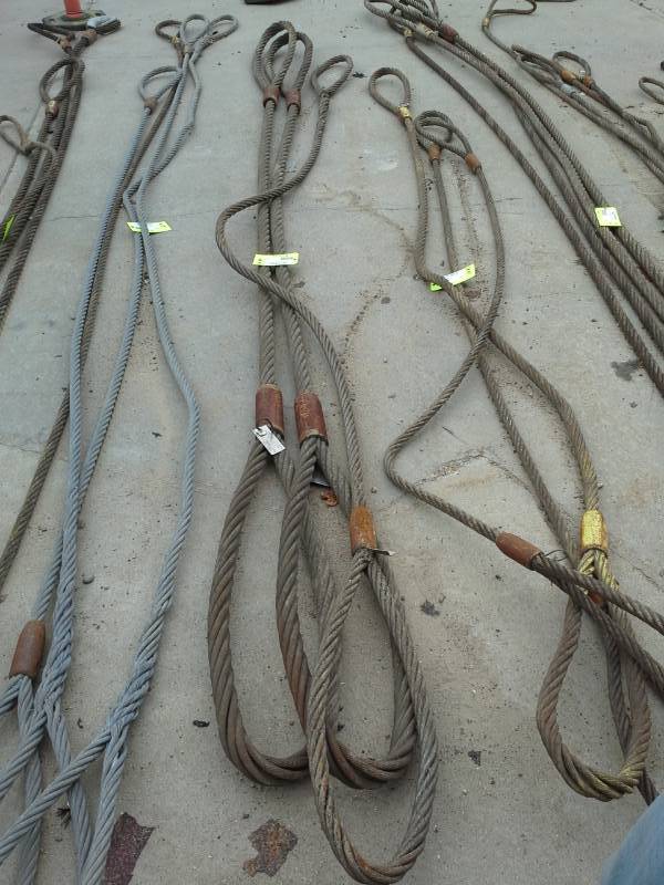 lot 122 image: Lot of (3) Nesco LiftPro Steel Cable with Crimped Loop Hook