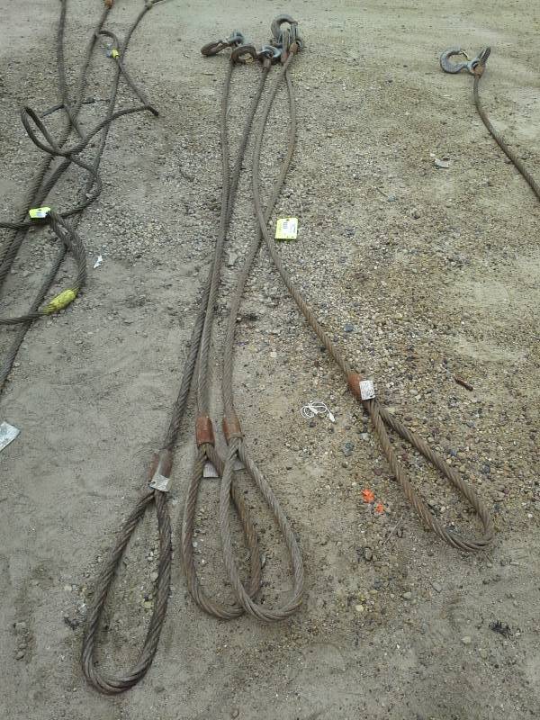 lot 126 image: Lot of (4) Olsen Chain & Cable Co. Inc. Steel Cable with Crimped Loop and Eye HookCable Hook