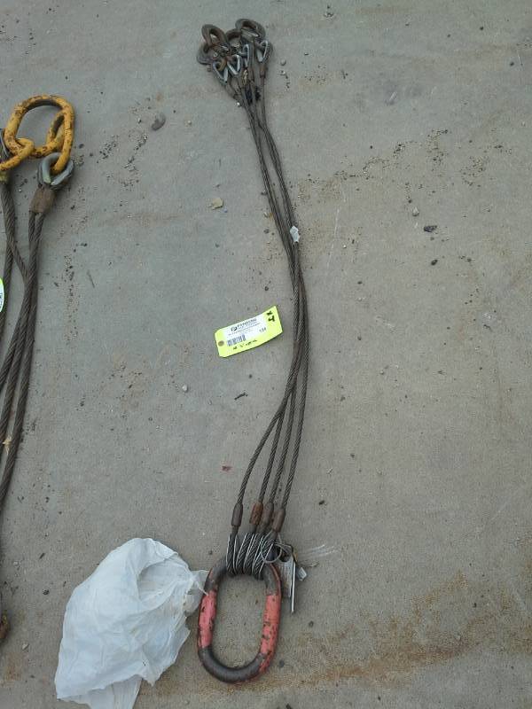 lot 134 image: Lot of (4) Howard Supply Co. 38in. Steel Cable with Crimped Loop and Eye HookCable Hook