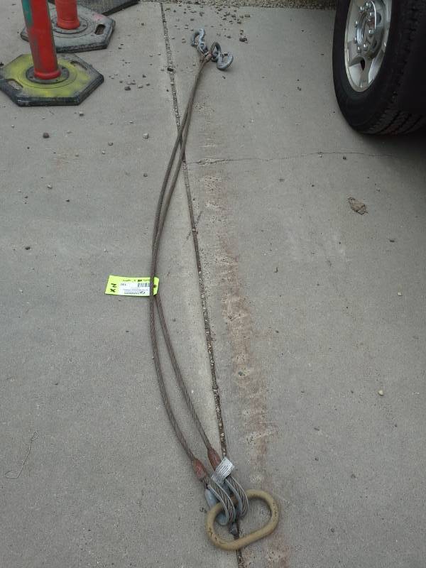 lot 136 image: Lot of (2) Olsen Chain & Cable Co. Inc. Steel Cable with Crimped Loop and Eye HookCable Hook