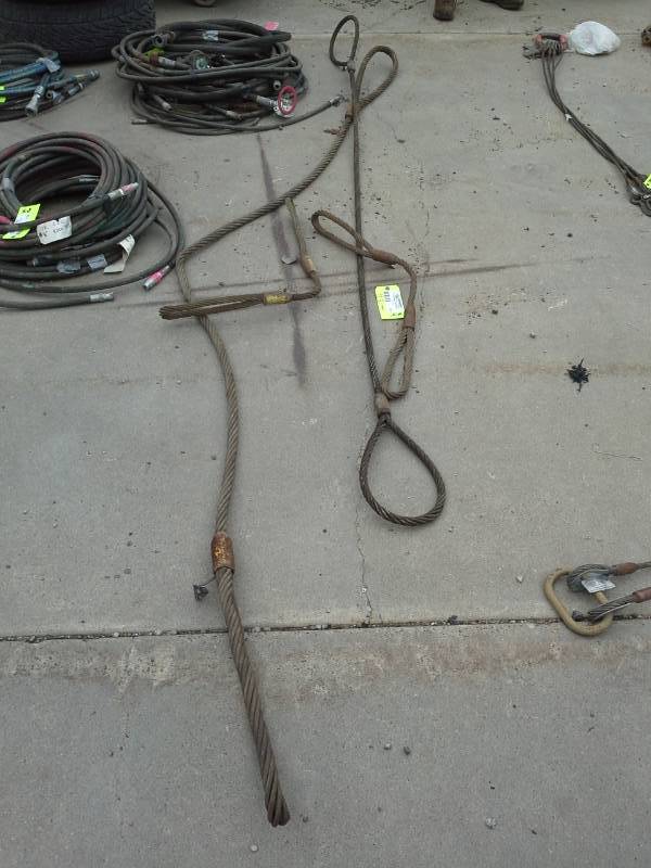 lot 137 image: Lot of (4) Broderick & Bascom Rope Co. Steel Cable with Crimped Loop Hook