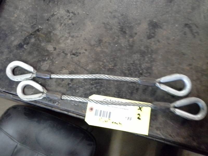 lot 189 image: Lot of (2) Steel Cable with Crimped Loop Hook