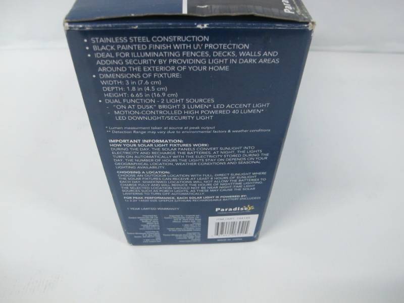 lot 6 image: 4 Pack Solar Powered LED AccentSecurity Light Black