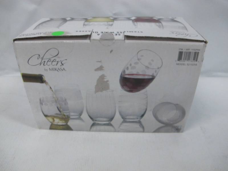 Mikasa Cheers Stemless Wine Glass 17-Ounce Set of 4