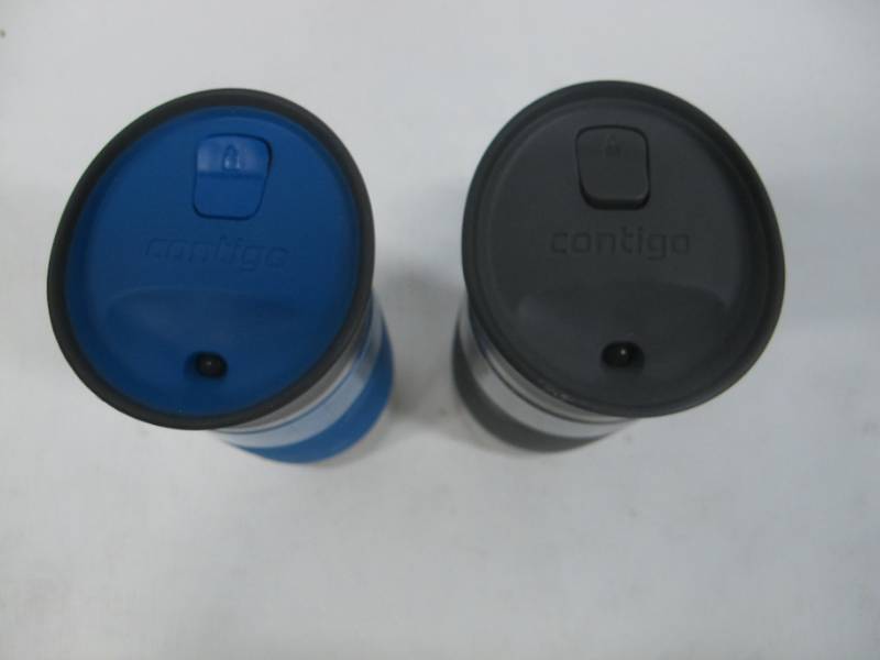 lot 31 image: Contigo Thermal Travel Mug Set Black and Blue
