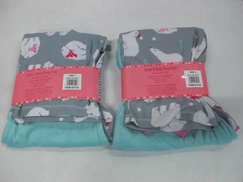 lot 37 image: St Eve Girls Sleep Pant 2-Packs of 2 Sizes 7&8