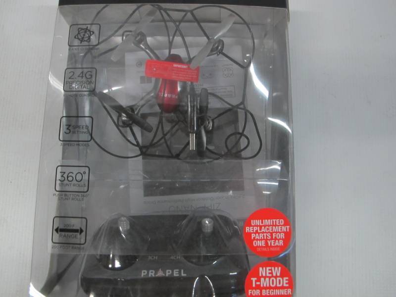 lot 40 image: Propel Zipp Nano 2.4Ghz IndoorOutdoor Red High Performance Drone