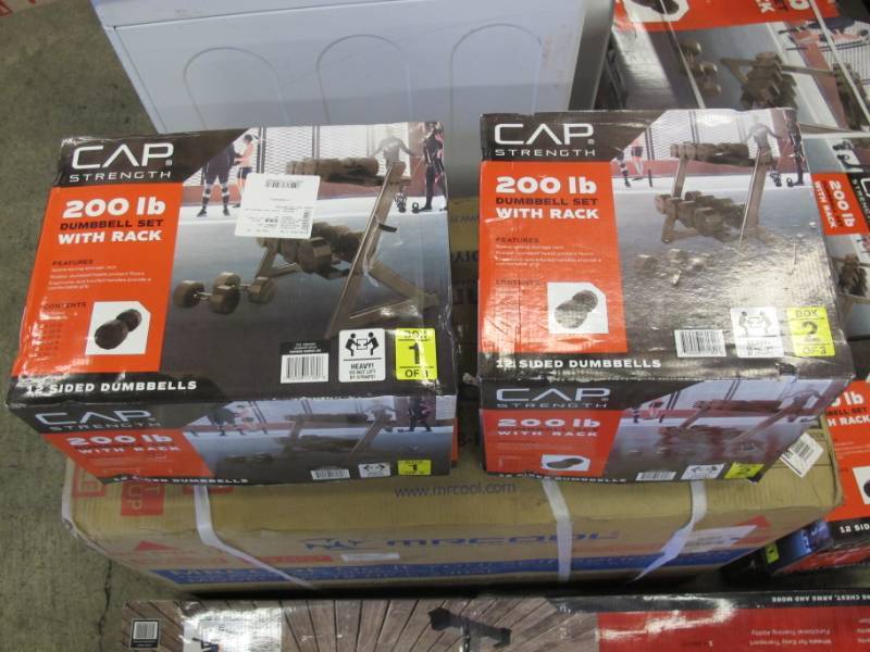 lot 86 image: Costco CAP Barbell 200 LB. Dumbbell Set Horizontal Rack Model# SDR6BS-200R3C-US