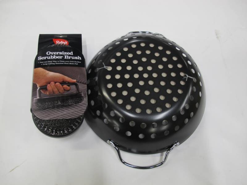 lot B6 image: Grill Set - Mr. BBQ Grilling Bowl  Oversized Scrubber Brush