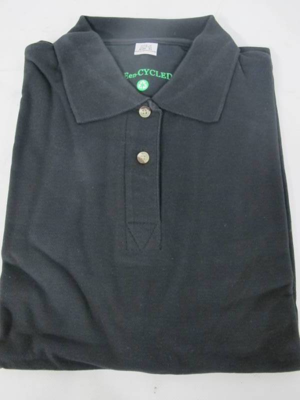 lot P11 image: 3 NEW Womens Short Sleeve Polo Shirts from gREen-CYCLED brands - SMALL - Navy  Black  Khaki