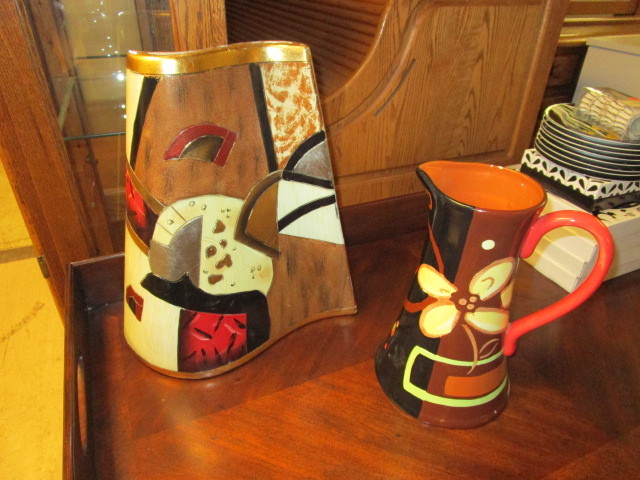 lot 147 image: GANZ PITCHER AND DECORATIVE VASE