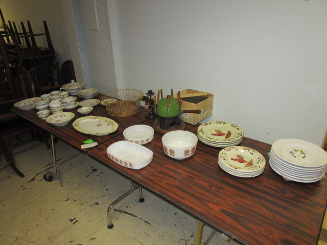 lot 156 image: CHINA DISHWARE, FONDUE SET, AND MORE