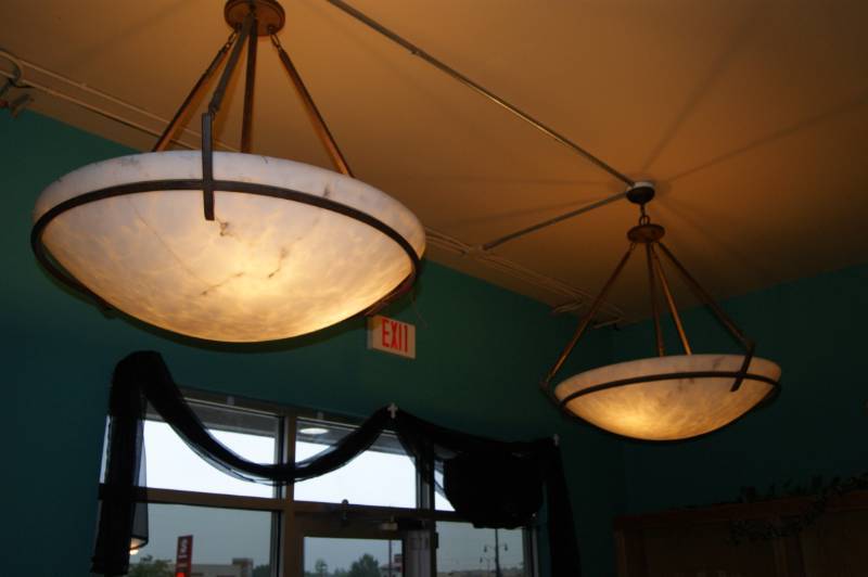 lot 14 image: 2 Large Hanging Lamps