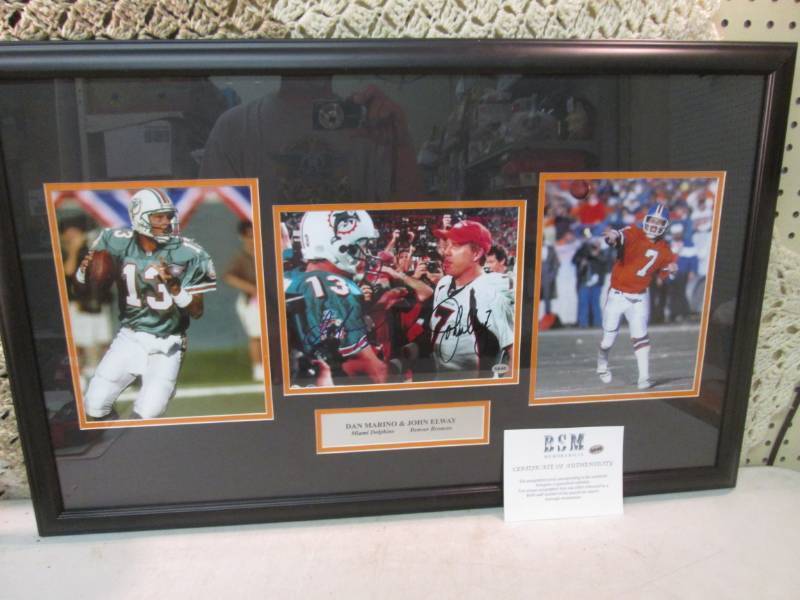 lot 7 image: Autographed Framed Dan Marino & Joh...