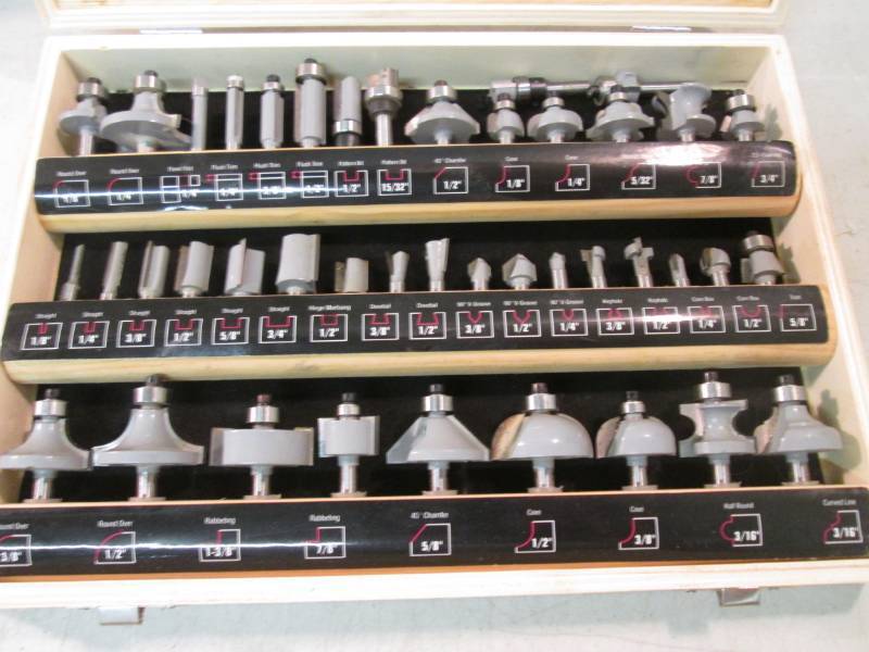 lot 17 image: Large Set of Tool Shop Router Bits ...