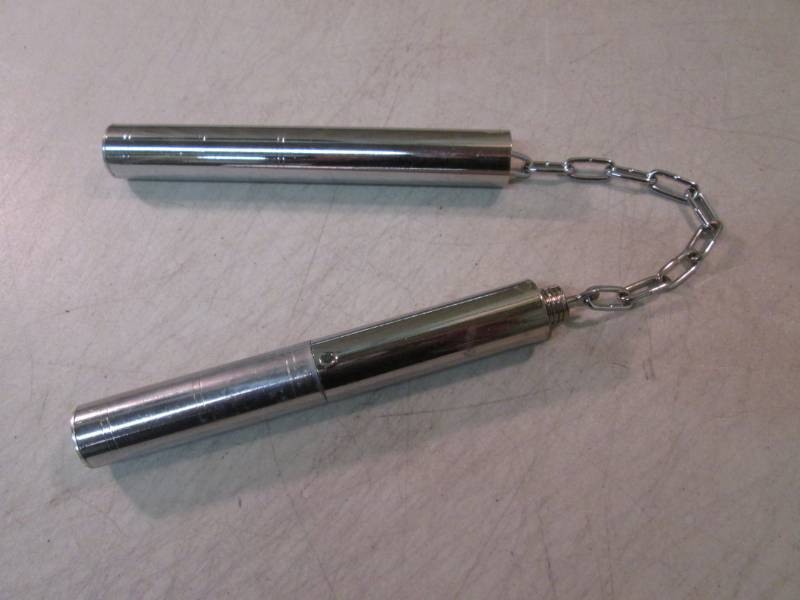 lot 104 image: Metal Nunchucks with Hidden Knife S...