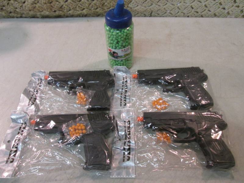 lot 105 image: Lot of 4 Airsoft Gun Pistols and Bo...