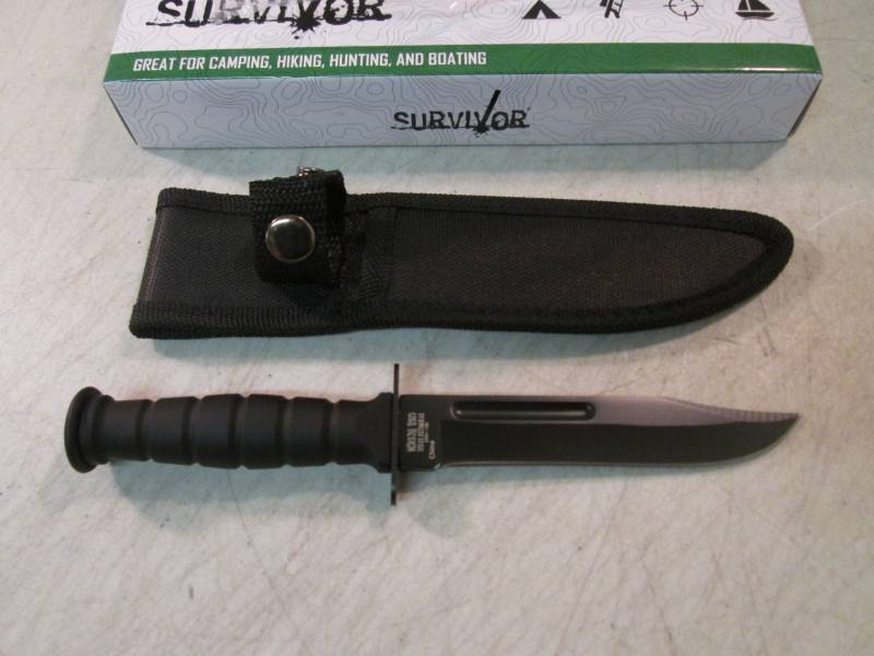 lot 108 image: 7.5 Survivor Fixed Blade Knife wit...