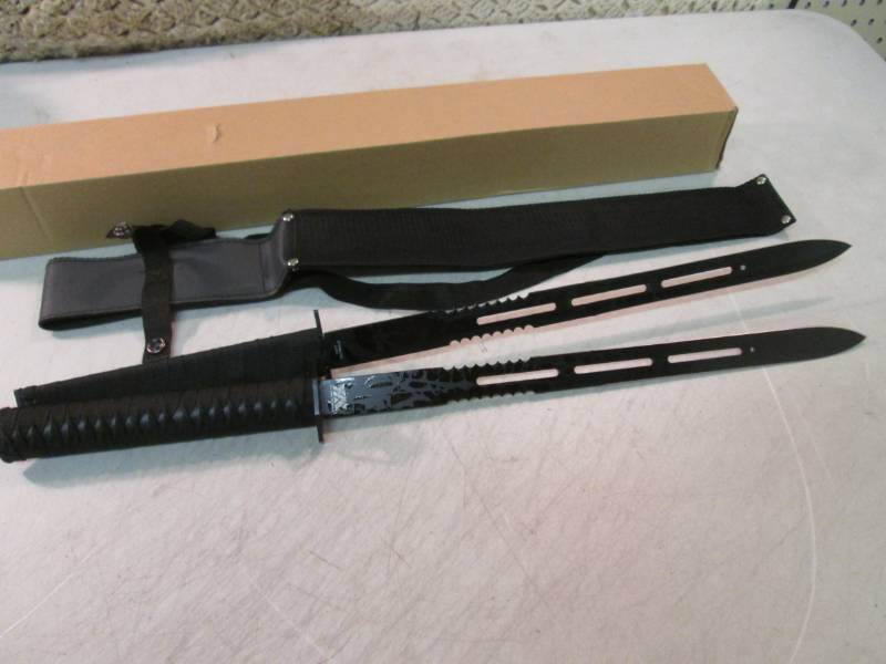 lot 112 image: 24 Double Magnetic Sword with Shea...