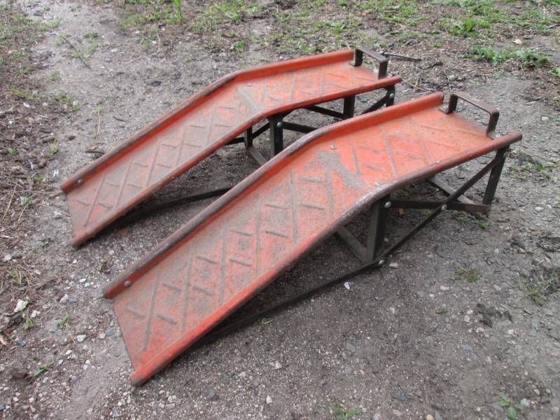 lot 217 image: Pair of All Metal Car Ramps  RED...