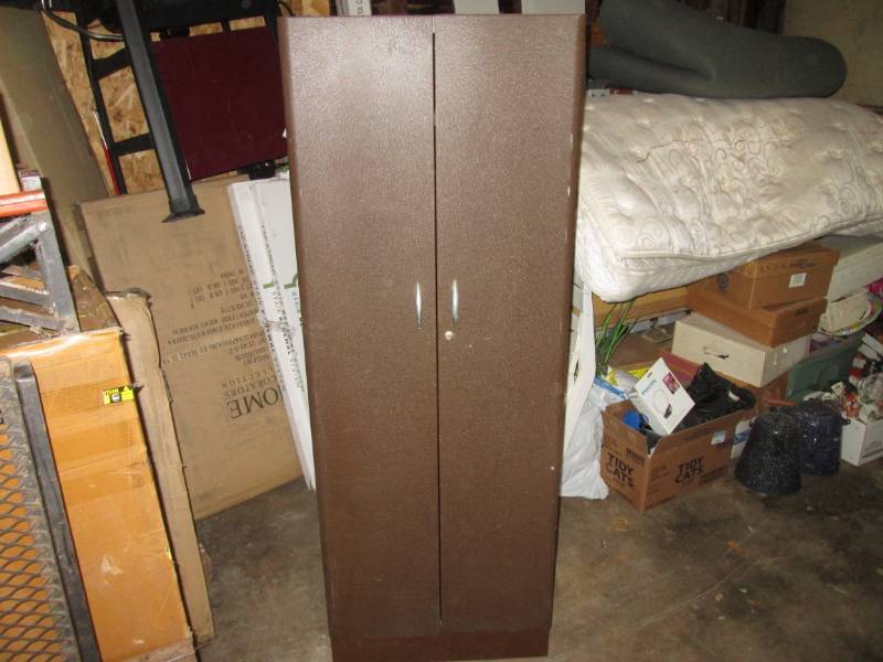 lot 223 image: Upright Metal Cabinet 66 H x 24 W...