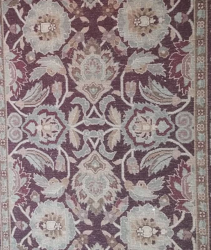 lot 12 image: Burgundy Red Wool Area Rug