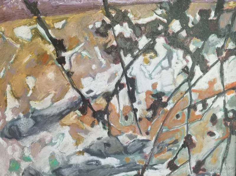 lot 7 image: Jill Van Sickle Koi ll Acylic Painting