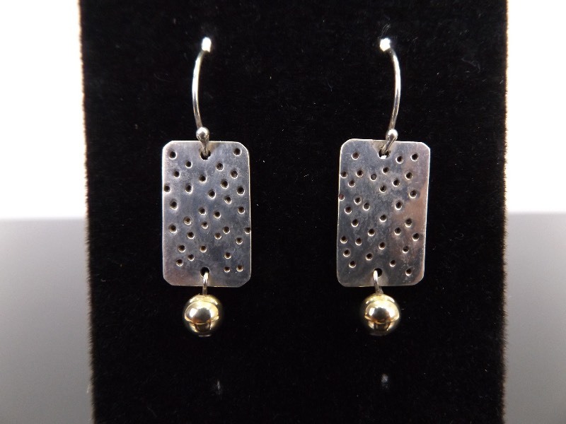 lot 96 image: .925 Sterling Silver Artisan Dangle Hook Earrings