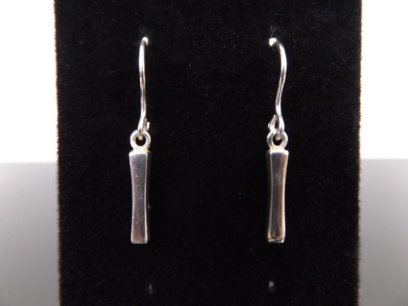 lot 97 image: .925 Sterling Silver Artisan Post Dangle Hook Earrings