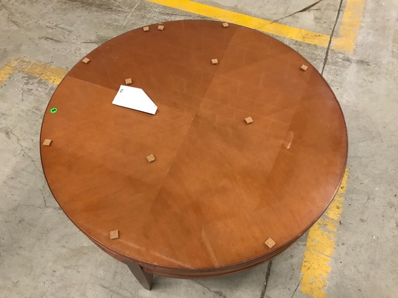 lot 26 image: Glass Top  Wood Coffee Table