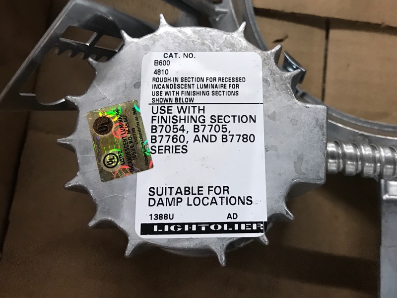 lot 55 image: (14) Brand New Lightolier B600 Frame in Ceiling Light Kits
