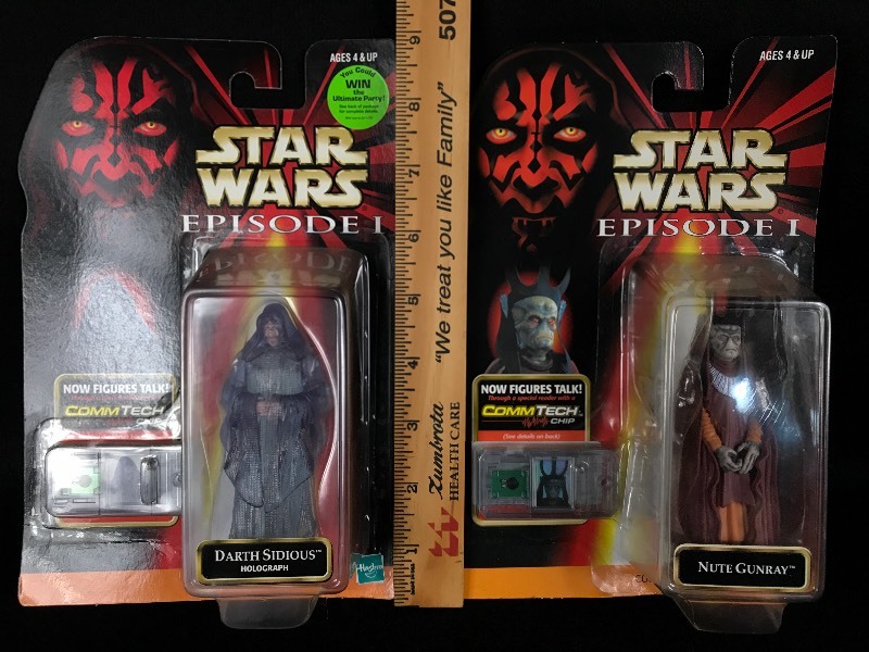 lot 65 image: MOC STAR WARS Jedi Duel Version Episode 1 CommTech Chip Figure