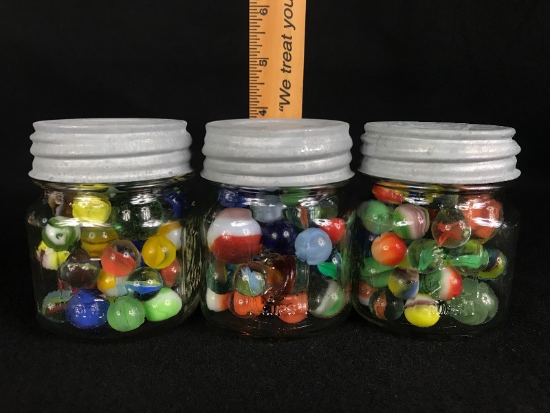lot 82 image: Vintage Marbles  Vintage Mason Jars